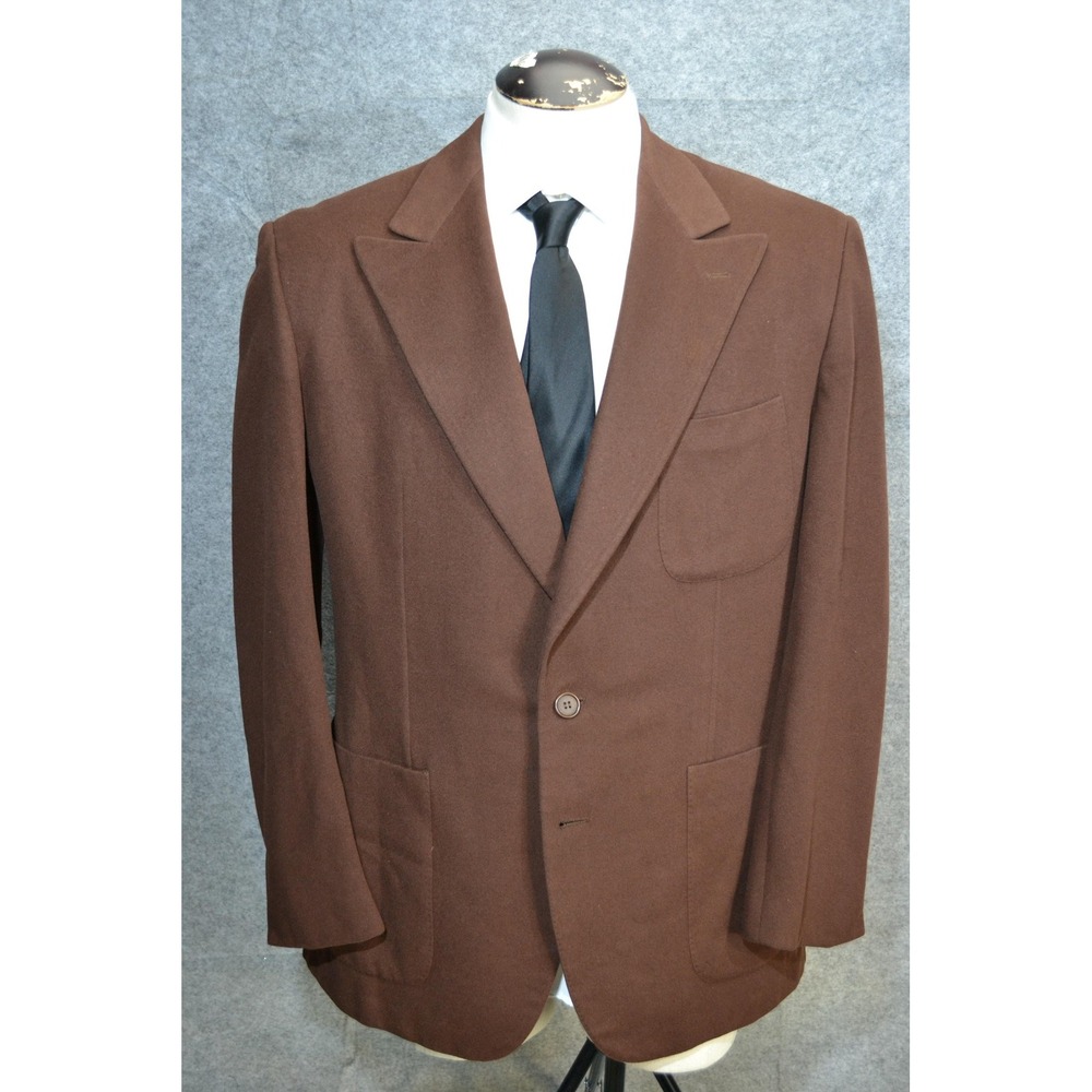 Luciano Barbera Sport Coat Men 42L Brown Cashmere Wool Patch Blazer Jacket Italy